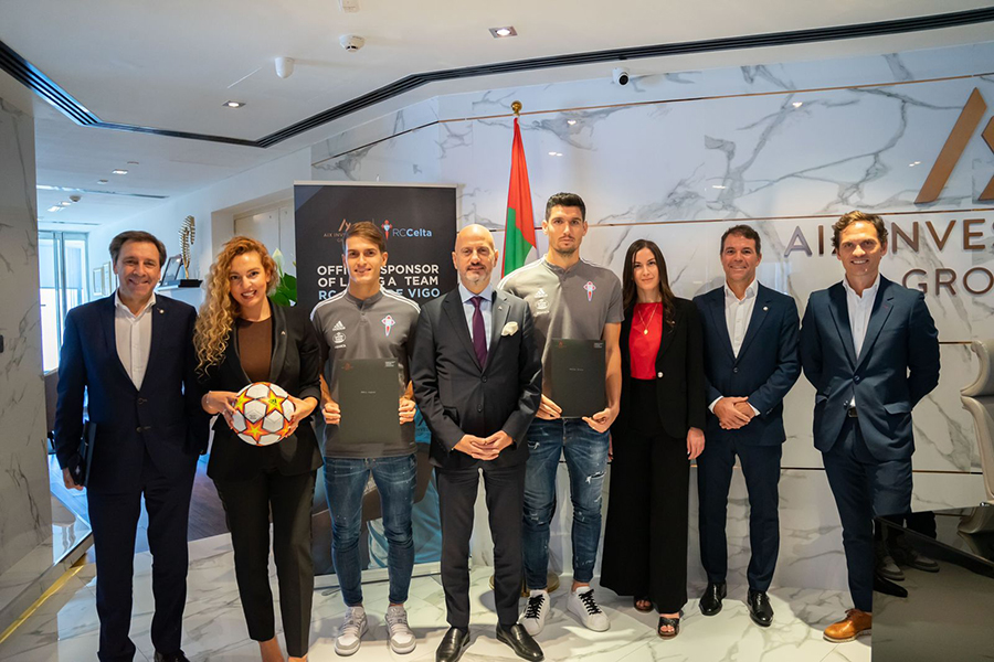 RC Celta Visits The Headquarters Of AIX Investment Group