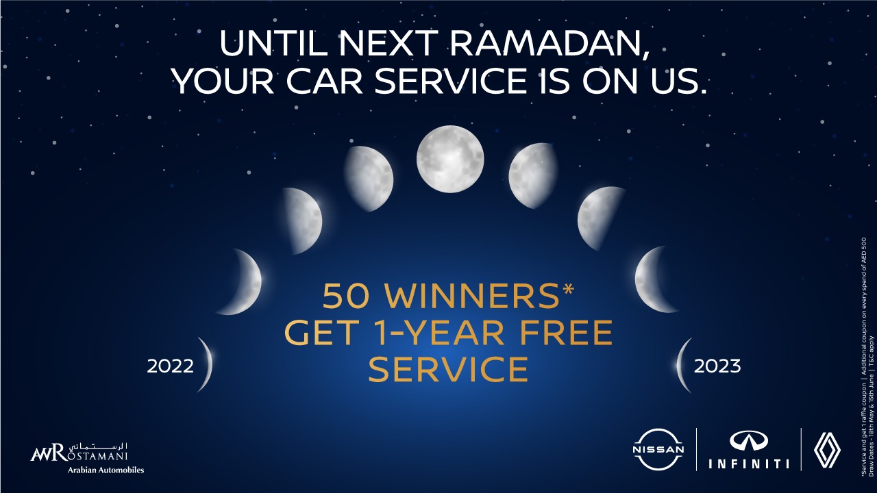 Arabian Automobiles Gives You The Chance To WIN 1 Year Free Vehicle Maintenance Until 2023