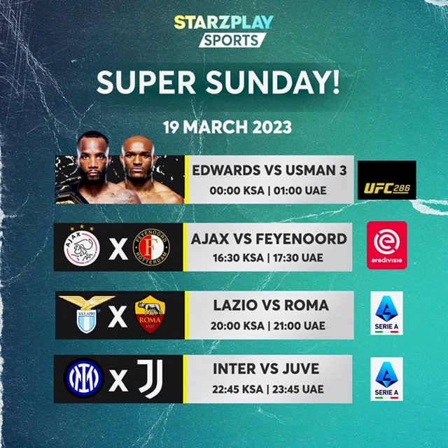 STARZPLAY Sports Promises An Exciting Weekend Of Live And Exclusive Sports