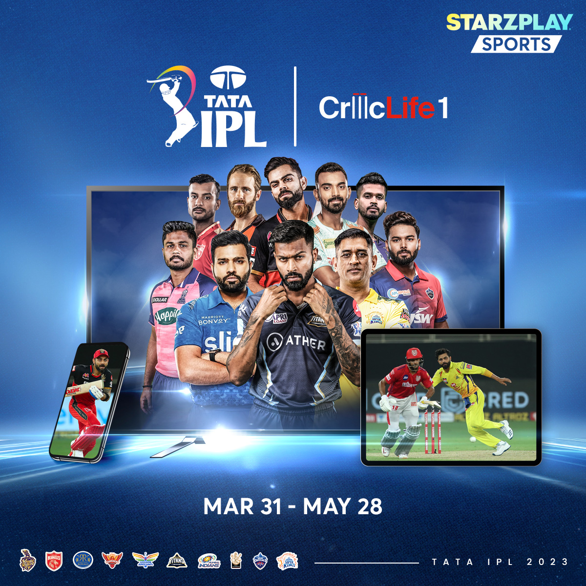 Watch The TATA Indian Premier League 2023 Live On Criclife 1, Available